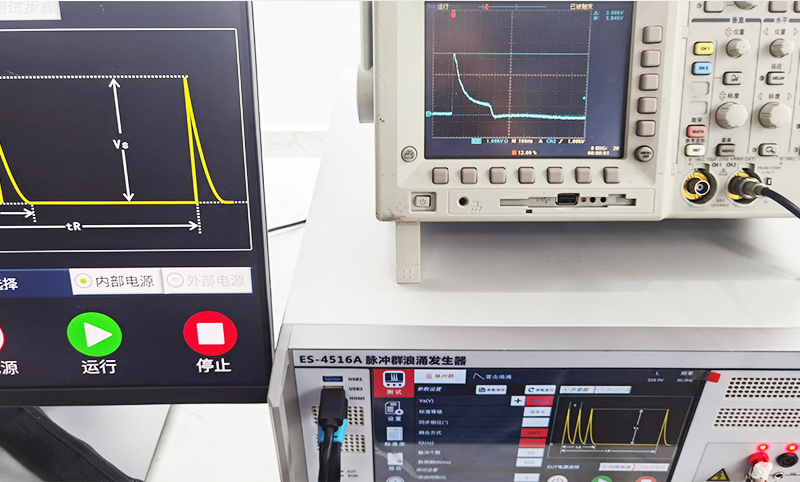 電快速脈沖群抗擾度試驗(yàn)實(shí)測(cè)波形