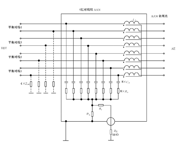 用于4對非屏蔽平衡線的ISN (分壓系數(shù)=34dB)